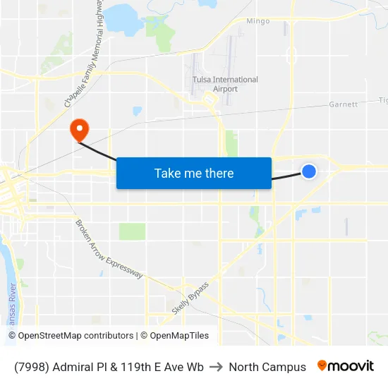 (7998) Admiral Pl & 119th E Ave Wb to North Campus map