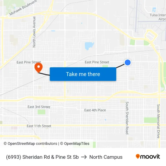 (6993) Sheridan Rd & Pine St Sb to North Campus map