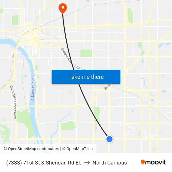 (7333) 71st St & Sheridan Rd Eb to North Campus map