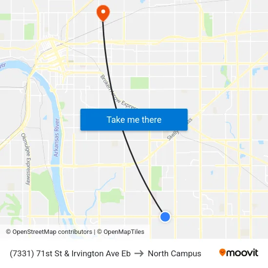(7331) 71st St & Irvington Ave Eb to North Campus map