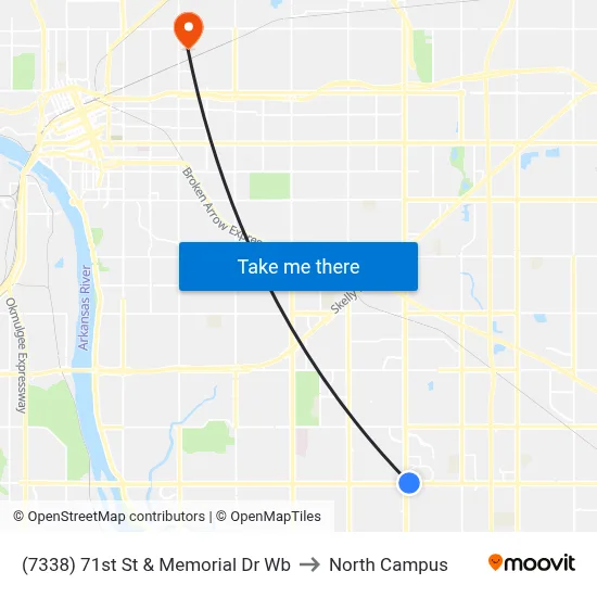 (7338) 71st St & Memorial Dr Wb to North Campus map