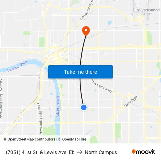 (7051) 41st St. & Lewis Ave. Eb to North Campus map
