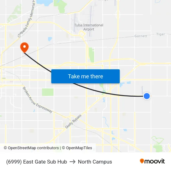 (6999) East Gate Sub Hub to North Campus map