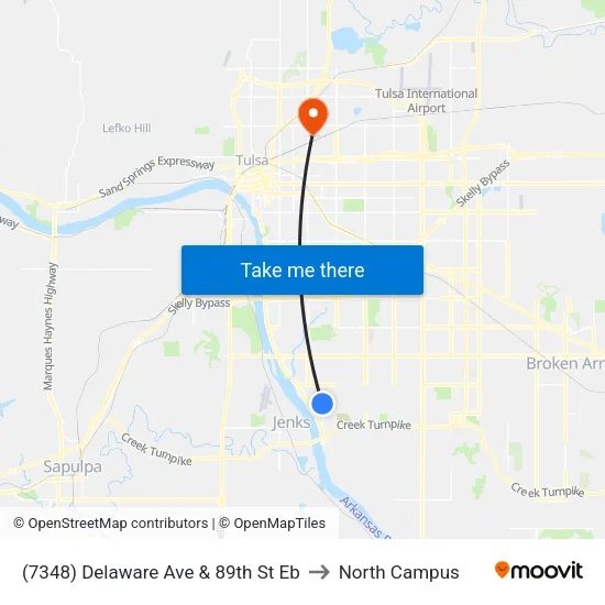 (7348) Delaware Ave & 89th St Eb to North Campus map
