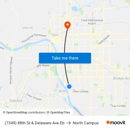 (7349) 88th St &  Delaware Ave Eb to North Campus map