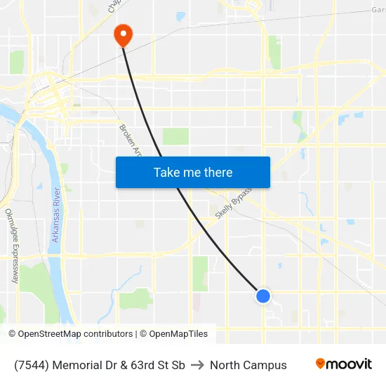 (7544) Memorial Dr & 63rd St Sb to North Campus map