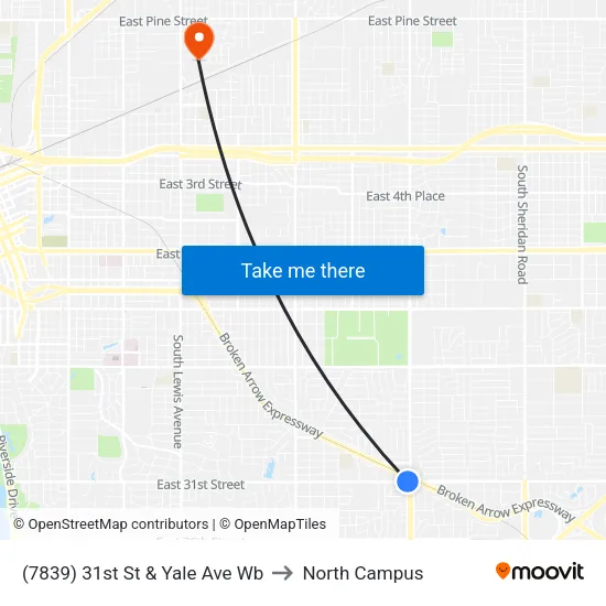 (7839) 31st St & Yale Ave Wb to North Campus map