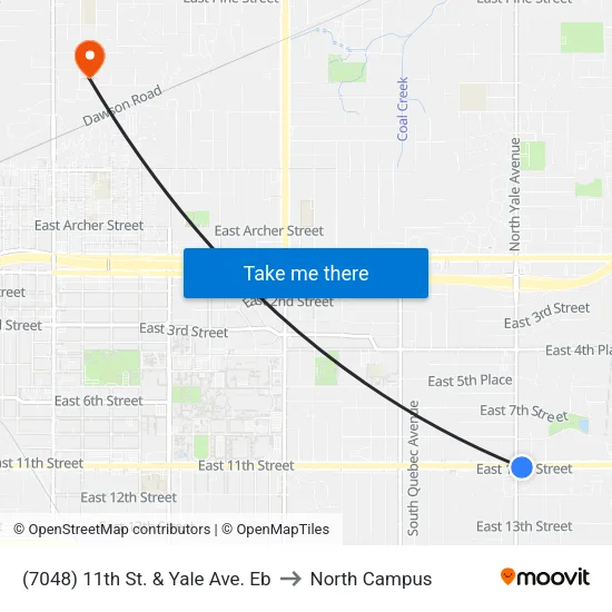 (7048) 11th St. & Yale Ave. Eb to North Campus map