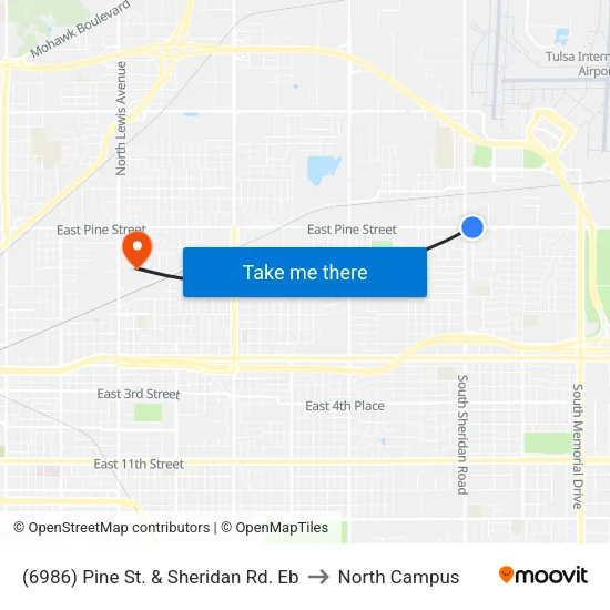 (6986) Pine St. & Sheridan Rd. Eb to North Campus map