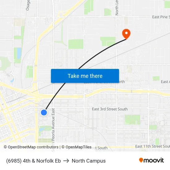 (6985) 4th & Norfolk Eb to North Campus map