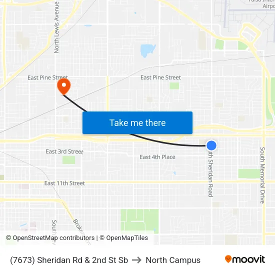 (7673) Sheridan Rd & 3rd St Sb to North Campus map