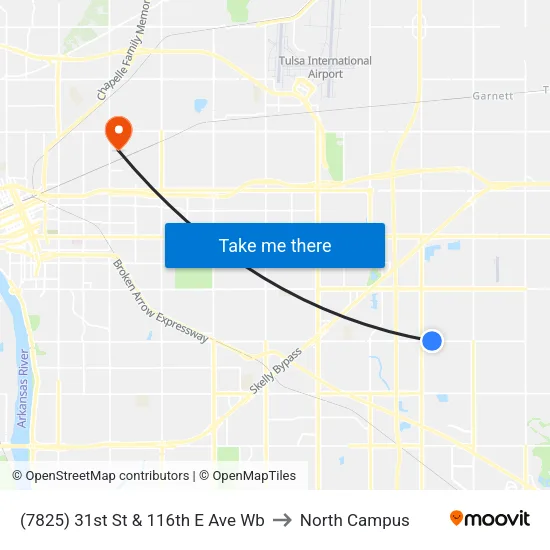 (7825) 31st St & 116th E Ave Wb to North Campus map