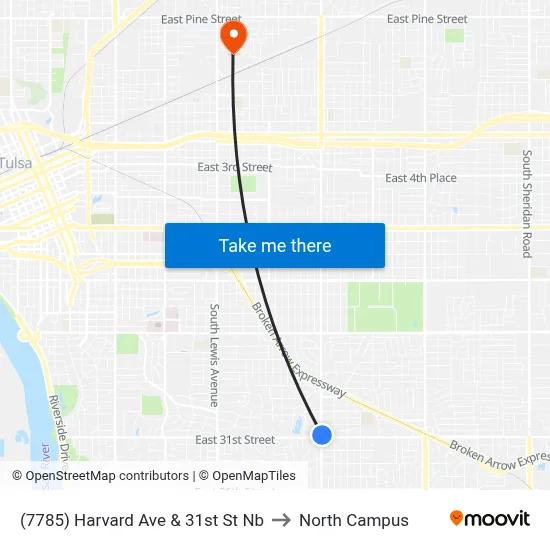 (7785) Harvard Ave & 31st St Nb to North Campus map