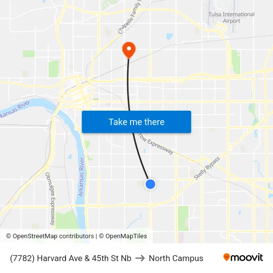 (7782) Harvard Ave & 45th St Nb to North Campus map