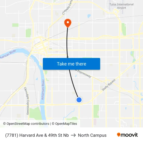 (7781) Harvard Ave & 49th St Nb to North Campus map
