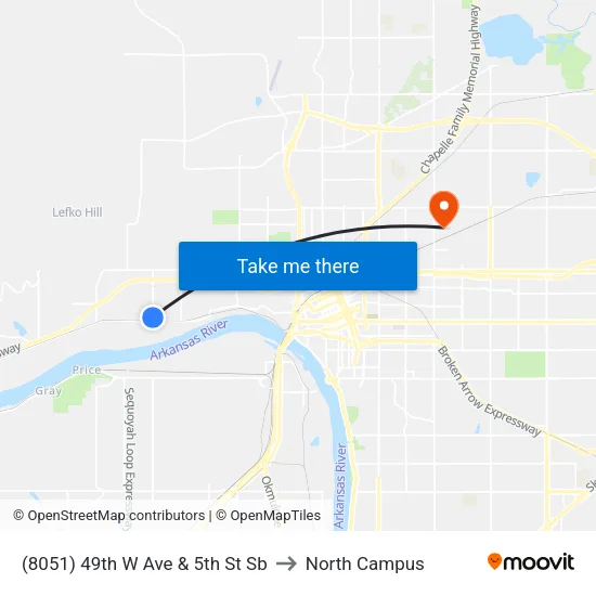 (8051) 49th W Ave & 5th St Sb to North Campus map