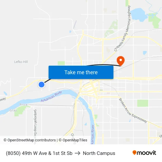 (8050) 49th W Ave & 1st St Sb to North Campus map