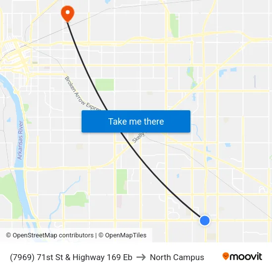 (7969) 71st St & Highway 169 Eb to North Campus map