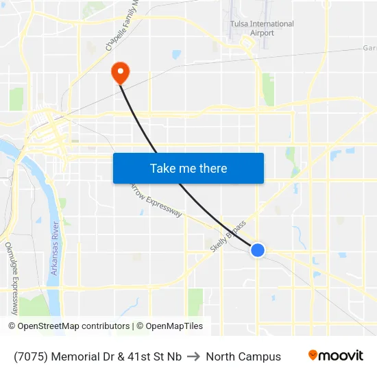 (7075) Memorial Dr & 41st St Nb to North Campus map