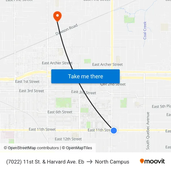 (7022) 11st St. & Harvard Ave. Eb to North Campus map