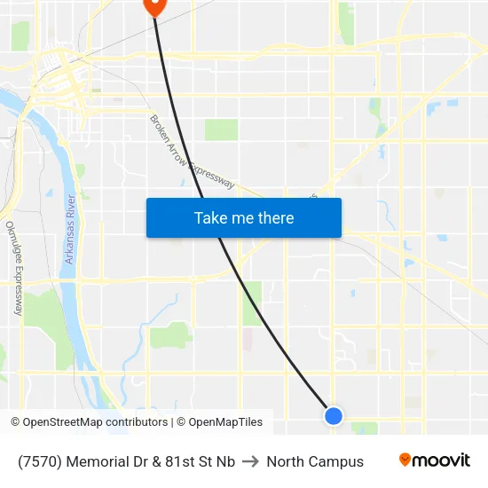 (7570) Memorial Dr & 81st St Nb to North Campus map