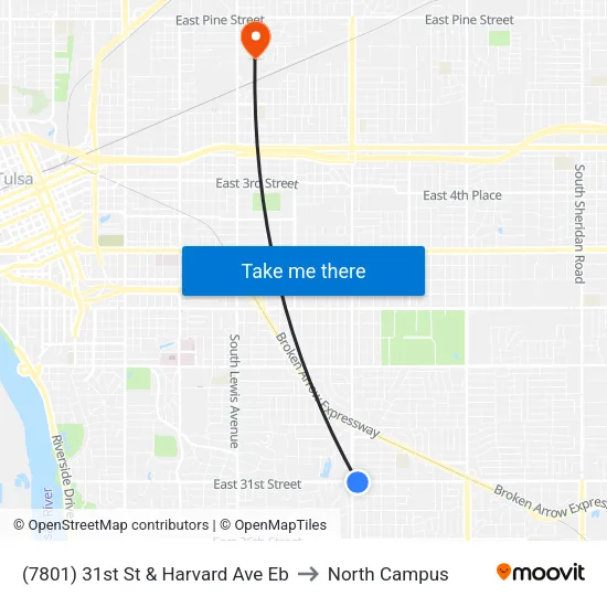 (7801) 31st St & Harvard Ave Eb to North Campus map