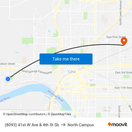 (8093) 41st W Ave & 4th St Sb to North Campus map