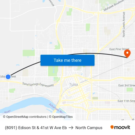 (8091) Edison St & 41st W Ave Eb to North Campus map