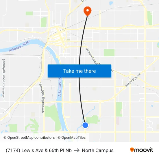 (7174) Lewis Ave & 66th Pl Nb to North Campus map
