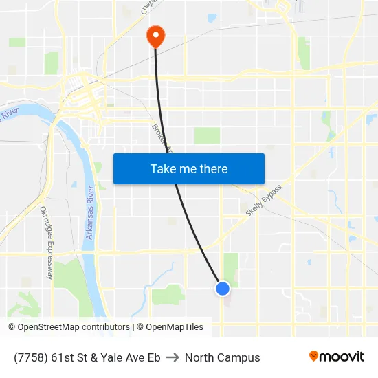 (7758) 61st St & Yale Ave Eb to North Campus map