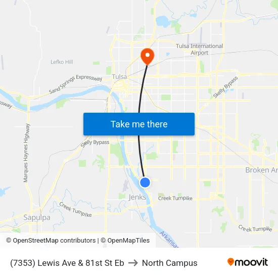 (7353) Lewis Ave & 81st St Eb to North Campus map