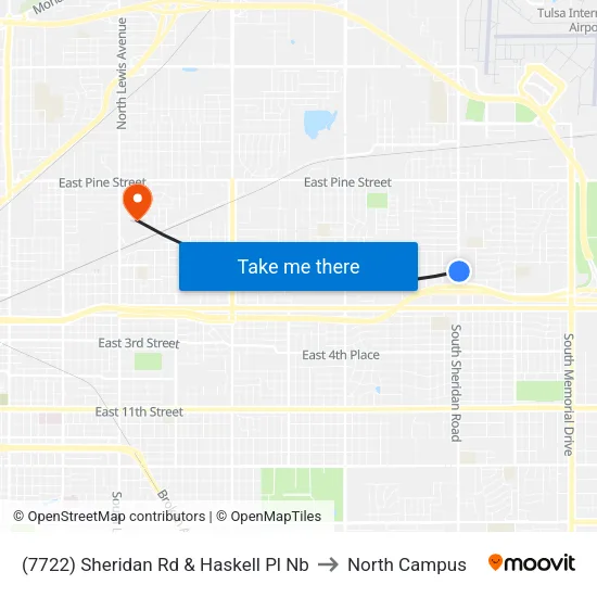 (7722) Sheridan Rd & Haskell Pl Nb to North Campus map