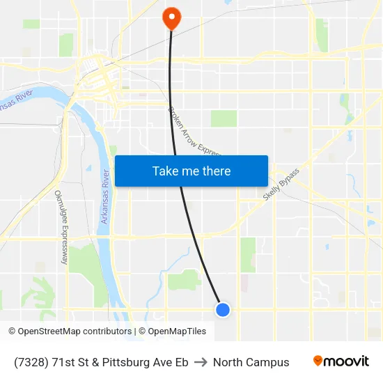 (7328) 71st St & Pittsburg Ave Eb to North Campus map