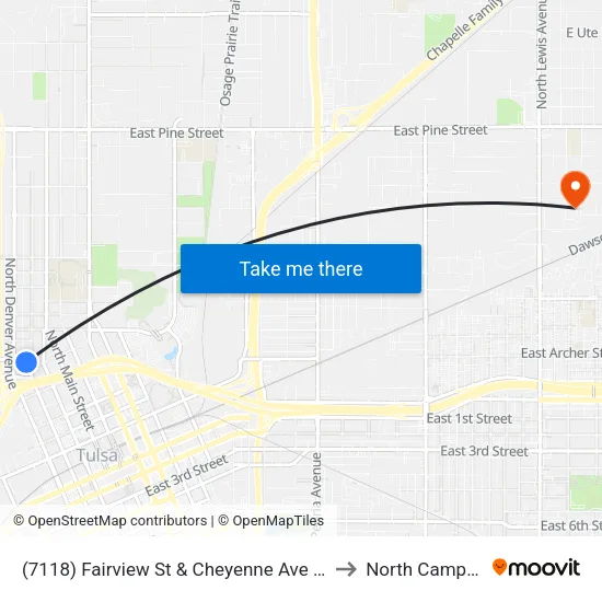 (7118) Fairview St &  Cheyenne Ave Eb to North Campus map