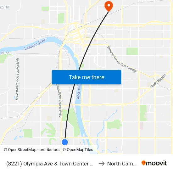 (8221) Olympia Ave & Town Center Dr. Sb to North Campus map