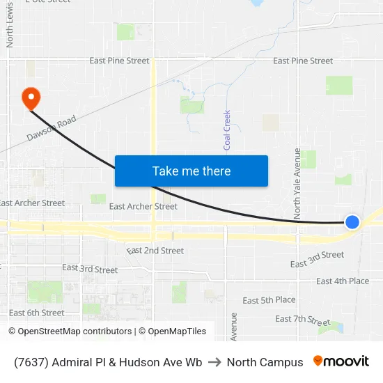 (7637) Admiral Pl & Hudson Ave Wb to North Campus map