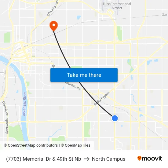 (7703) Memorial Dr & 49th St Nb to North Campus map