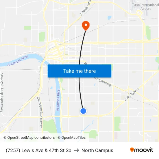 (7257) Lewis Ave & 47th St Sb to North Campus map