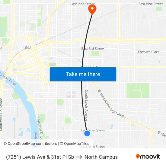 (7251) Lewis Ave & 31st Pl Sb to North Campus map