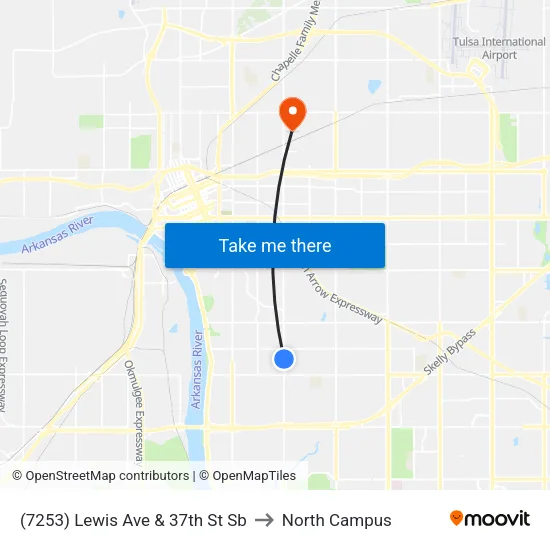 (7253) Lewis Ave & 37th St Sb to North Campus map