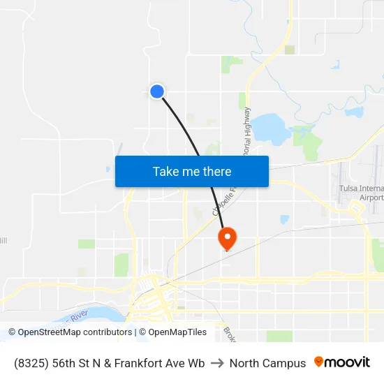 (8325) 56th St N & Frankfort Ave Wb to North Campus map
