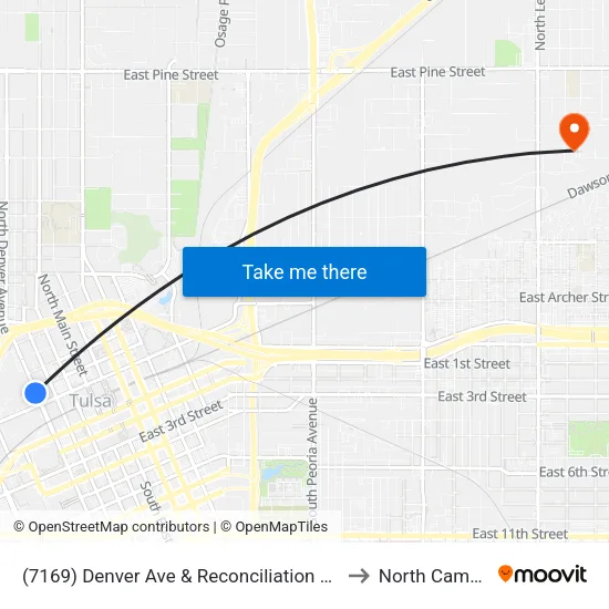 (7169) Denver Ave & Reconciliation Way S to North Campus map