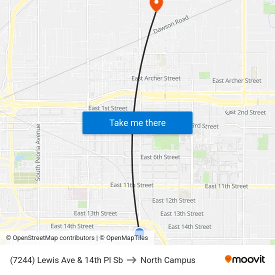 (7244) Lewis Ave & 14th Pl Sb to North Campus map