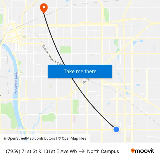 (7959) 71st St & 101st E Ave Wb to North Campus map
