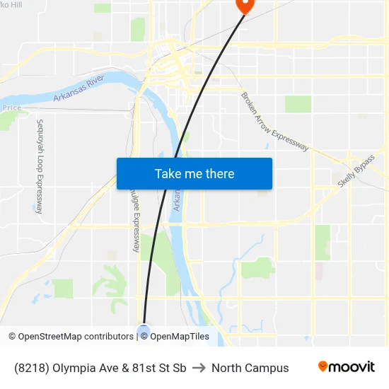 (8218) Olympia Ave & 81st St Sb to North Campus map