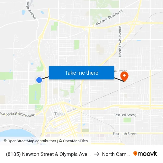 (8105) Newton Street & Olympia Avenue Eb to North Campus map