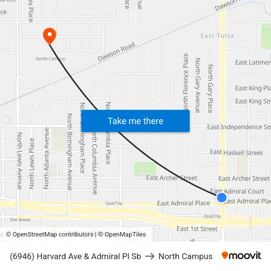 (6946) Harvard Ave & Admiral Pl Sb to North Campus map