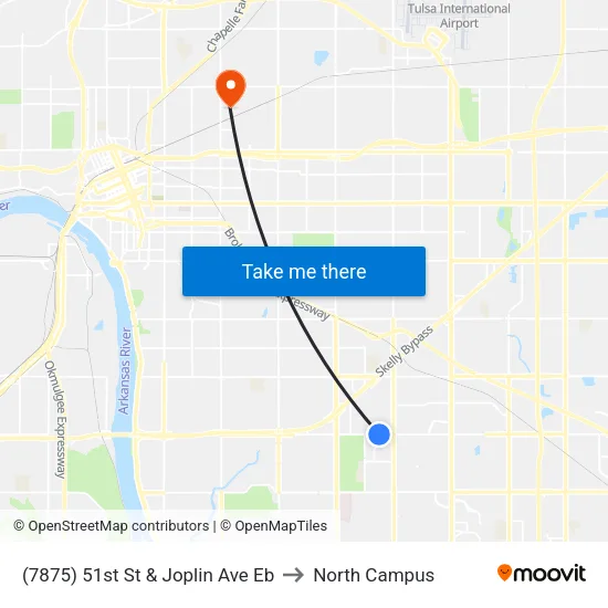 (7875) 51st St & Joplin Ave Eb to North Campus map