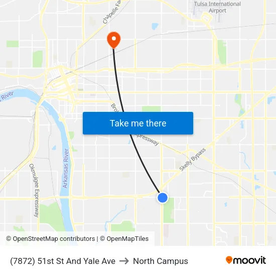 (7872) 51st St And Yale Ave to North Campus map
