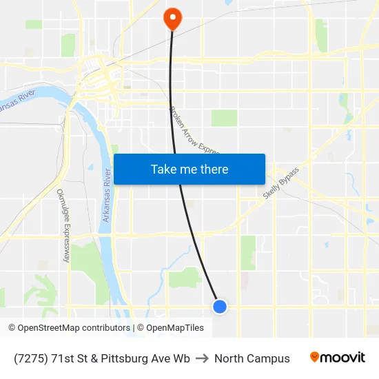 (7275) 71st St & Pittsburg Ave Wb to North Campus map